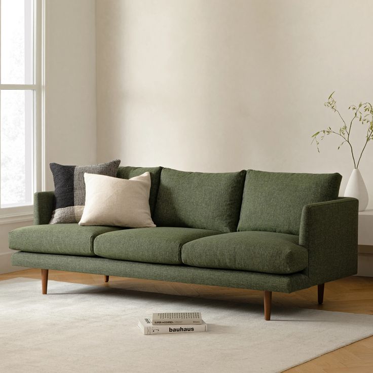 Burrard 83" Sofa - Forest Green | Mid-Century Elegance